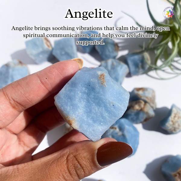 Angelite Crystal Angel for Spiritual Calmness and Protection 3