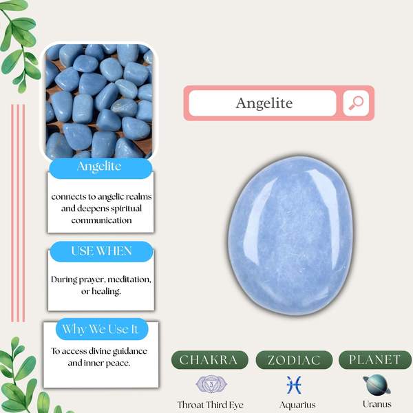 Angelite Crystal Angel for Spiritual Calmness and Protection 4