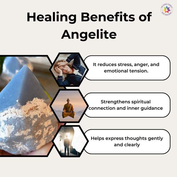 Angelite Crystal Angel for Spiritual Calmness and Protection 5