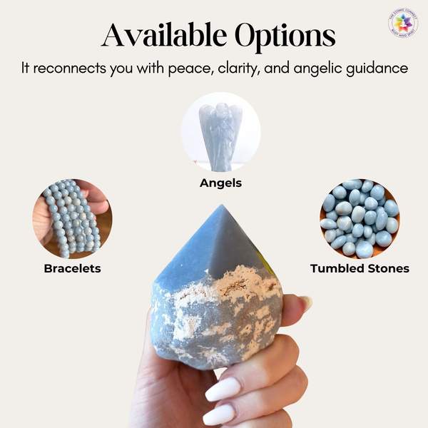 Angelite Crystal Angel for Spiritual Calmness and Protection 8