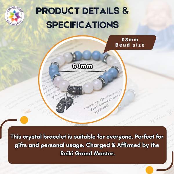 Angelite & Rose Quartz Healing Bracelet - Emotional Balance 3