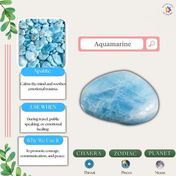 Aquamarine Bracelet for Calmness, Courage & Communication | 8mm Beads 3