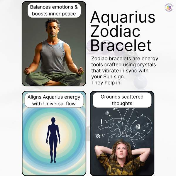 Aquarius Zodiac Bracelet for Energy Healing, Chakra Alignment 6