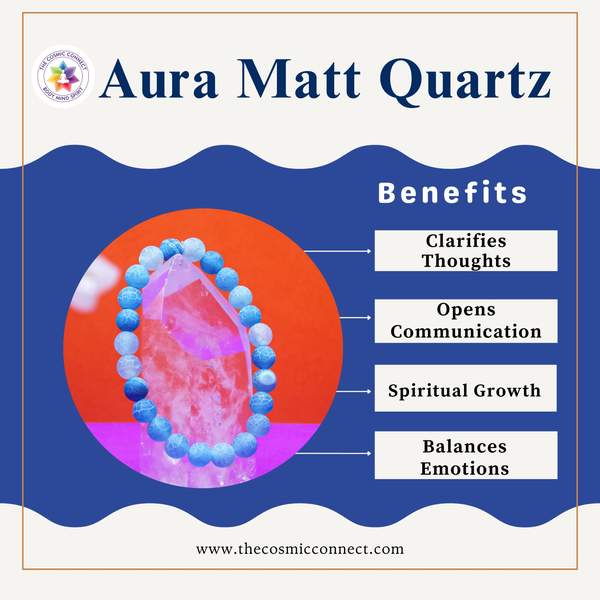 Aura Matt Quartz Healing Bracelet - Positive Energy & Boosts Chakras 3