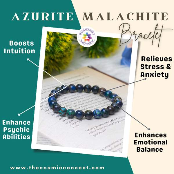 Azurite Malachite Healing Bracelet for Boost Intuition & Enhance Emotions 3
