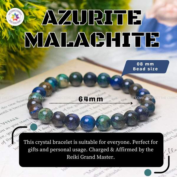 Azurite Malachite Healing Bracelet for Boost Intuition & Enhance Emotions 4