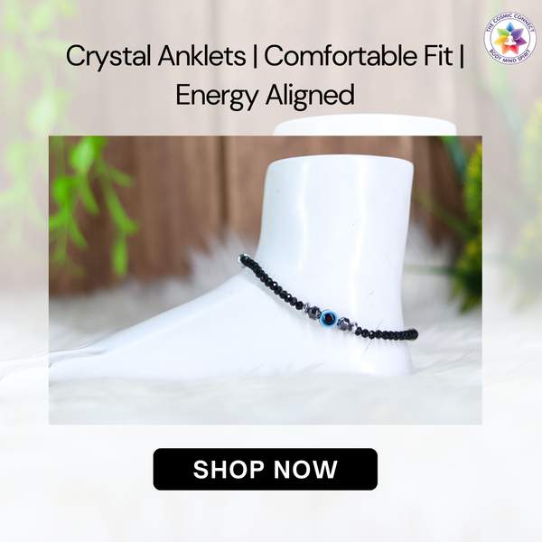 Black Agate Crystal Anklet for Grounding Energy & Protection 10
