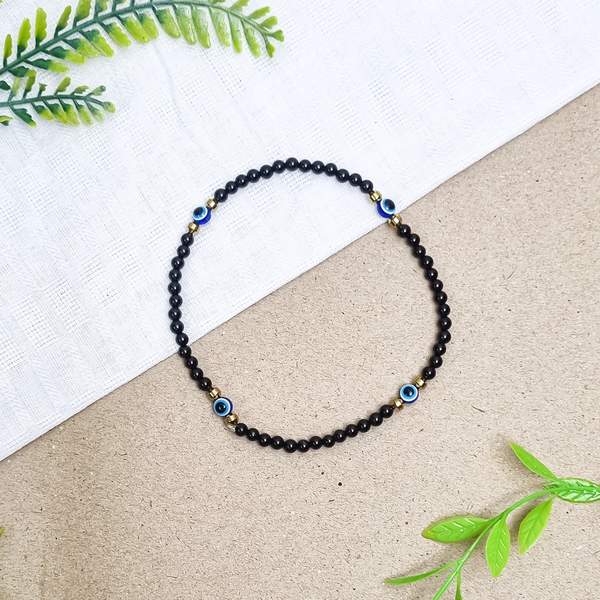 Black Agate Crystal Anklet for Grounding Energy & Protection 2