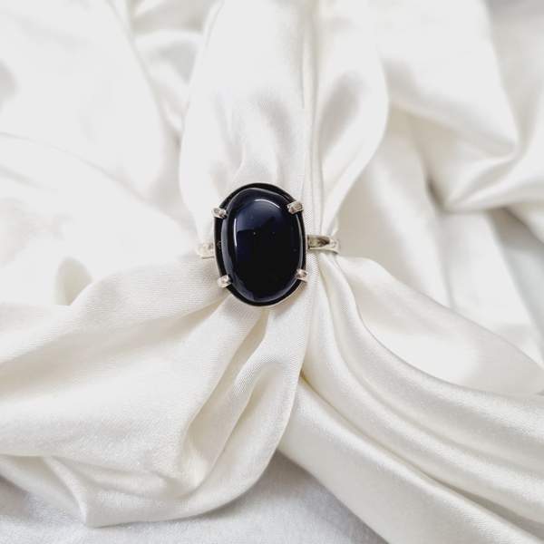 Black Agate Silver Ring Grounding, Protection & Inner Strength 3