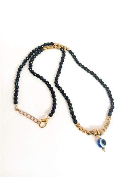 Black Agate with Evil Eye Neckpiece for Women 2