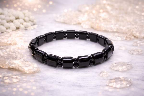 Black Obsidian Fancy Bracelet for Protection & Aura Cleansing Reiki Charged