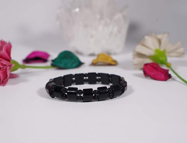 Black Obsidian Fancy Bracelet for Protection & Aura Cleansing Reiki Charged 2