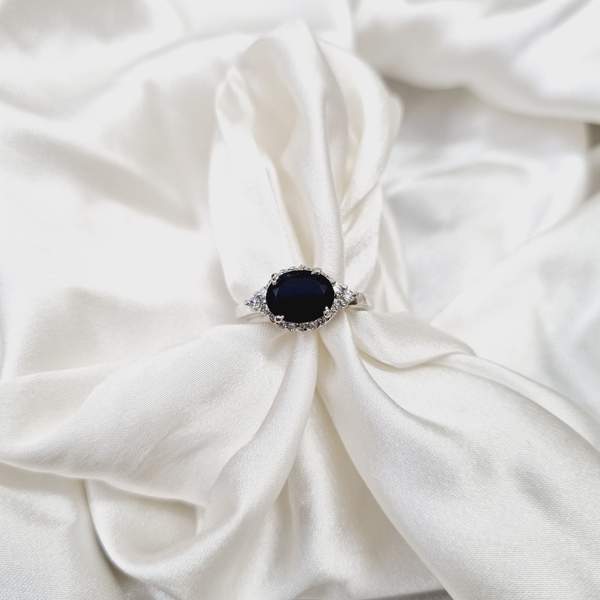 Black Obsidian Silver Ring Strengthen Protection, Grounding & Clarity