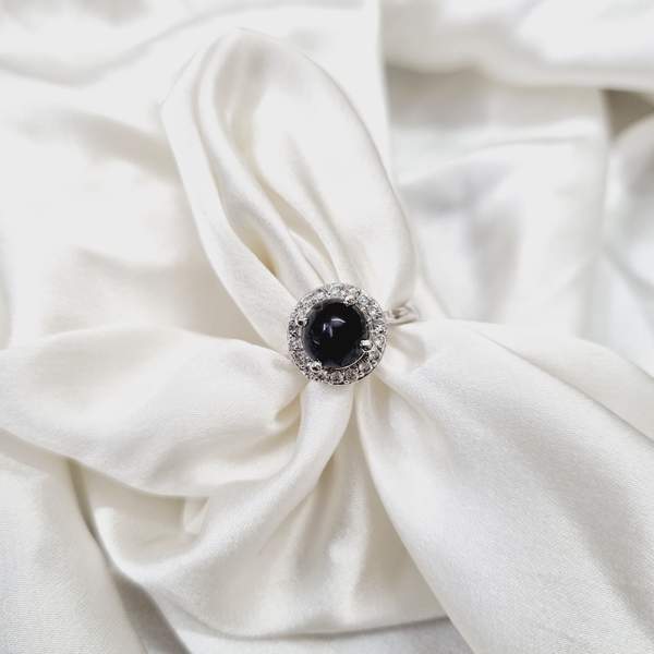 Black Obsidian Silver Ring Strengthen Protection, Grounding & Clarity 2