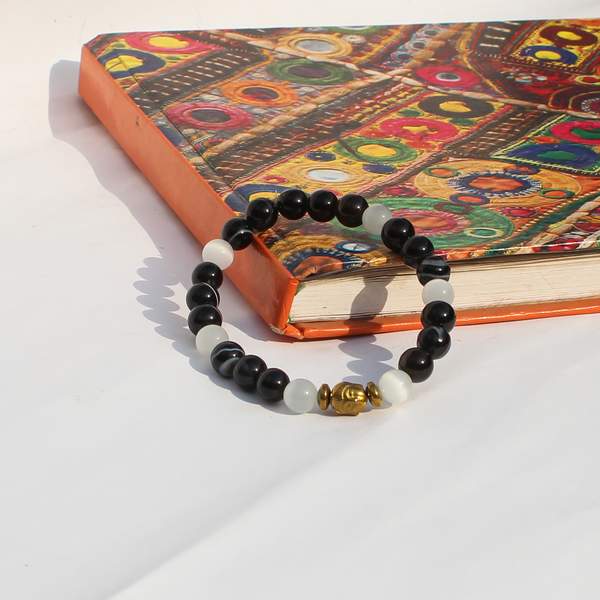 Black Sulemani Hakik & Selenite Healing Bracelet – Protection, Aura Purification