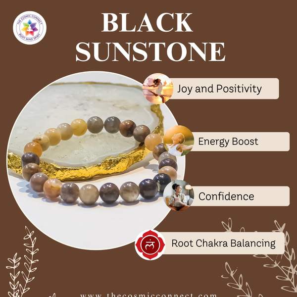 Black Sunstone Healing Bracelet - Boosts Confidence & Dispels Negativity 3