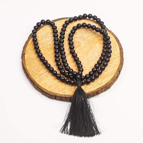 Black Tourmaline 108 Beads Jap Mala for Protection, & Spiritual Purification