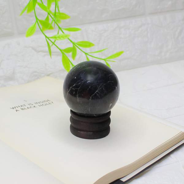 Black Tourmaline Crystal Sphere for Protection & Grounding Energy