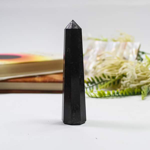 Black Tourmaline Crystal Wand for Protection & Grounding Tool