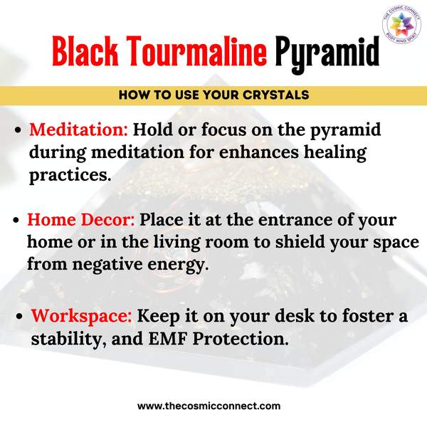 Black Tourmaline Night Glow Pyramid for Grounding & Protection 3