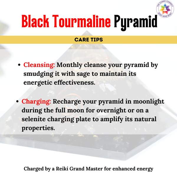 Black Tourmaline Night Glow Pyramid for Grounding & Protection 4