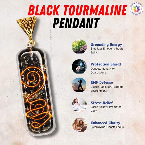 Black Tourmaline Orgone Pendant for Protection & Energy Shield 2