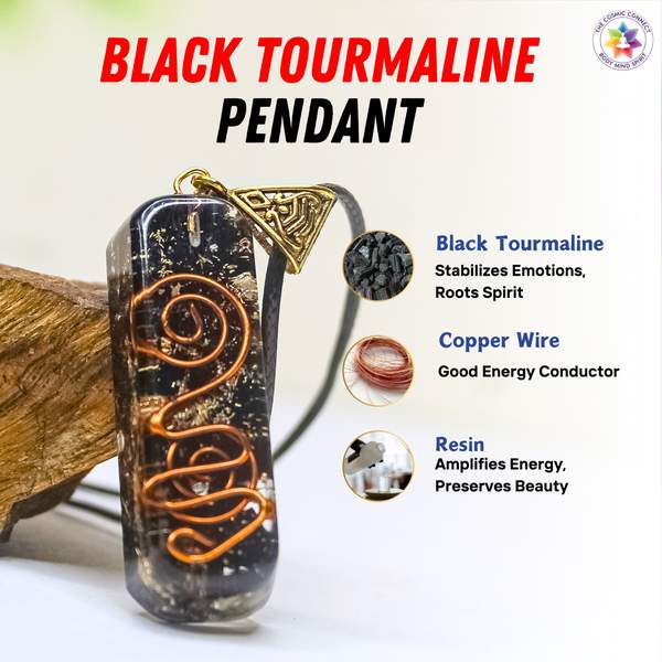 Black Tourmaline Orgone Pendant for Protection & Energy Shield 3