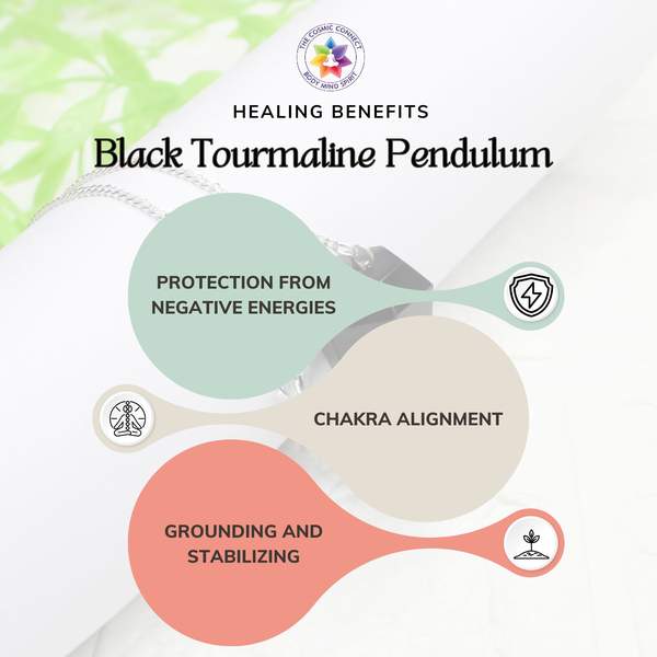 Black Tourmaline Pendulum Dowser for Protection & Spiritual Clarity 2