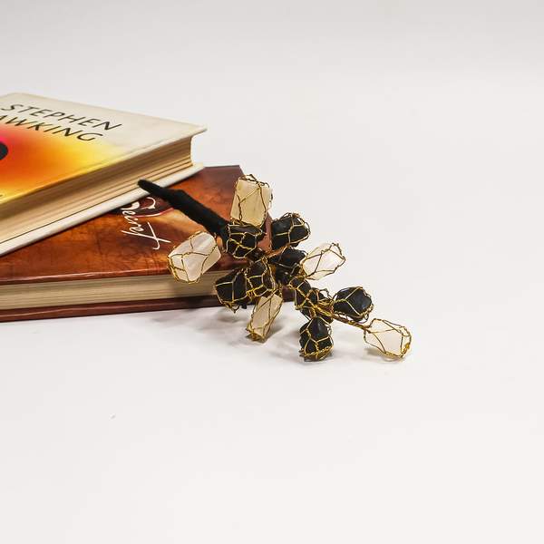 Black Tourmaline + Selenite Door Hanger for Protection & Energy Cleansing