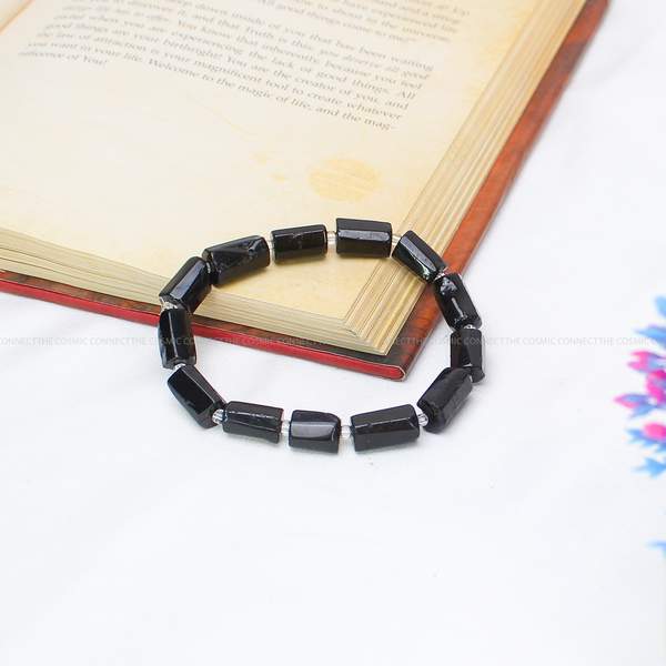 Black Tourmaline Tube Style Healing Bracelet – Protection, Grounding 2