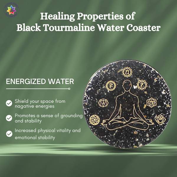 Black Tourmaline Water Coaster for Protection, Purity, and Positive Energy 4