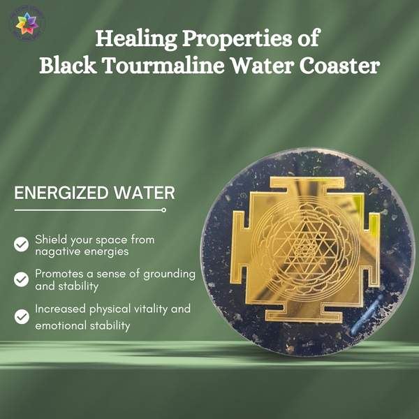 Black Tourmaline Water Coaster for Protection, Purity, and Positive Energy 6