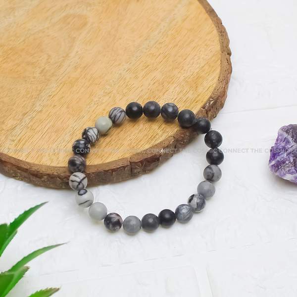 Black Web Jasper Healing Bracelet - Protection & Grounding 2