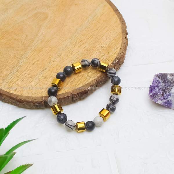 Black Web Jasper Healing Bracelet - Protection & Grounding 7