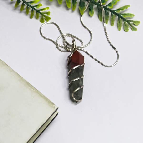 Bloodstone Crystal Pendant for Vitality, Strength, and Healing