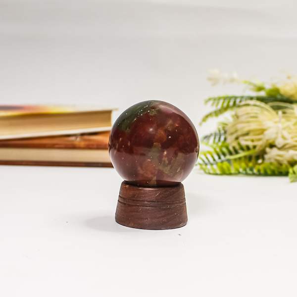 Bloodstone Crystal Sphere for Strength, Vitality & Protection