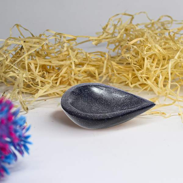 Blue Sandstone Crystal Diya for Home Temple, & Vastu Positive Energy