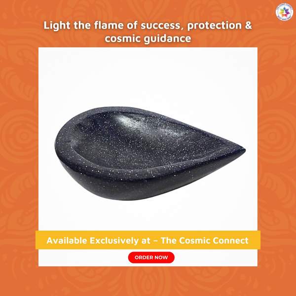 Blue Sandstone Crystal Diya for Home Temple, & Vastu Positive Energy 8