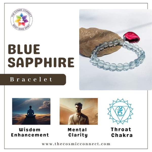 Blue Sapphire Healing Bracelet - Boosts Intuition & Promotes Calmness 3