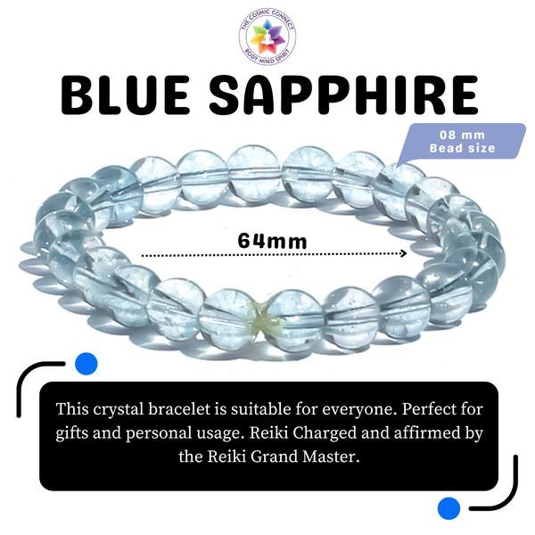 Blue Sapphire Healing Bracelet - Boosts Intuition & Promotes Calmness 4