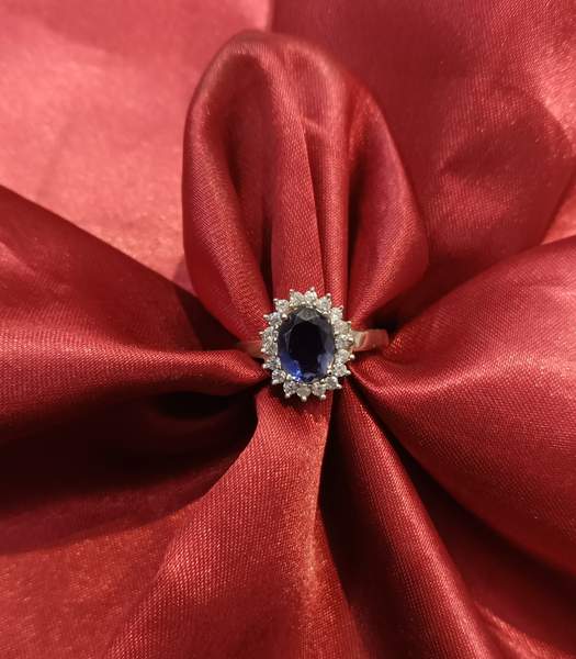 Blue Sapphire Silver Ring for Wisdom, Protection & Clarity