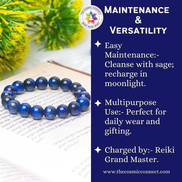 Blue Tiger Eye Healing Bracelet - Focus & Reduce Stress 10