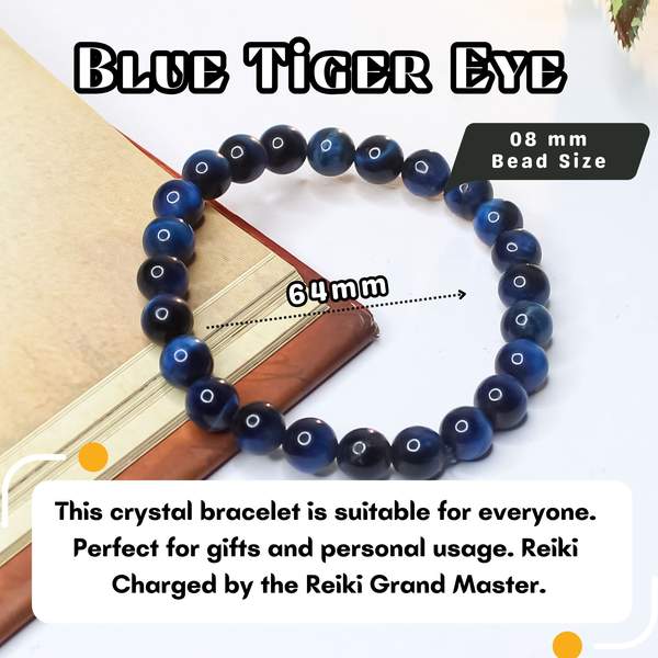 Blue Tiger Eye Healing Bracelet - Focus & Reduce Stress 4