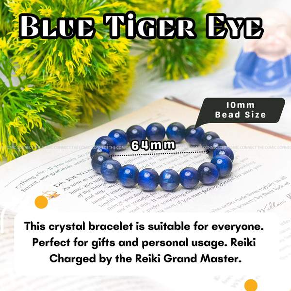Blue Tiger Eye Healing Bracelet - Focus & Reduce Stress 9