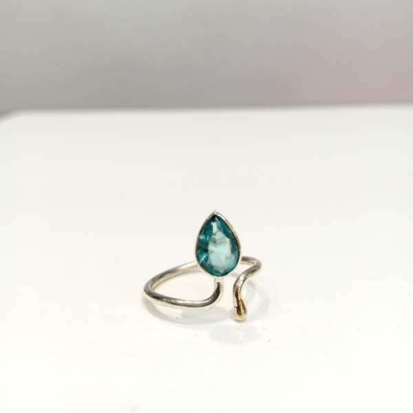 Blue Topaz Adjustable Silver Ring Unlock Clarity, Communication 2