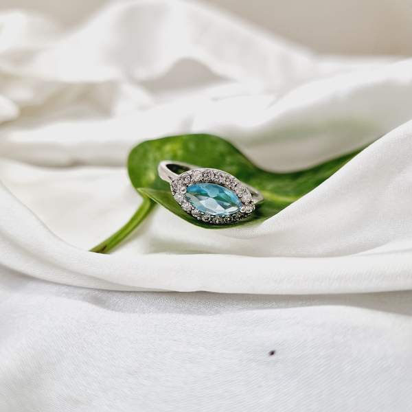 Blue Topaz Silver Ring for Wisdom, Communication & Inner Peace