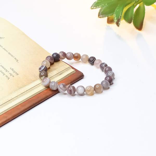 Botswana Agate Healing Bracelet - Stress Relief & Emotional Balance 2