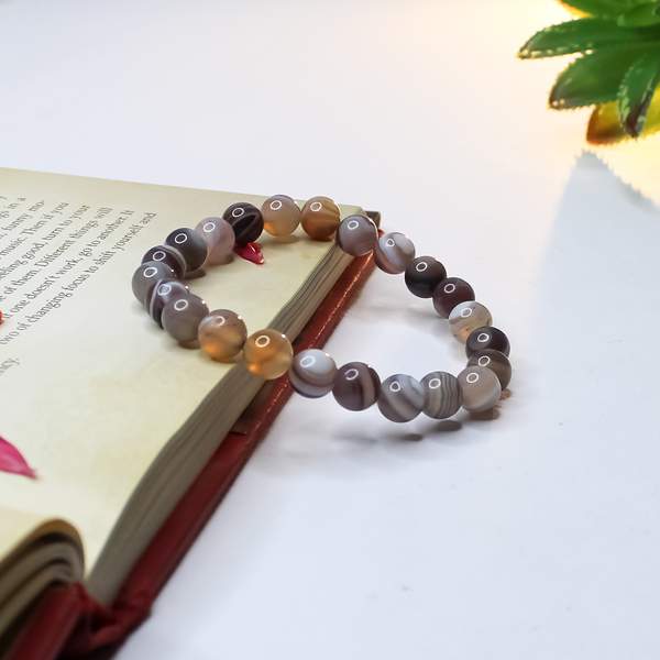 Botswana Agate Healing Bracelet - Stress Relief & Emotional Balance 3