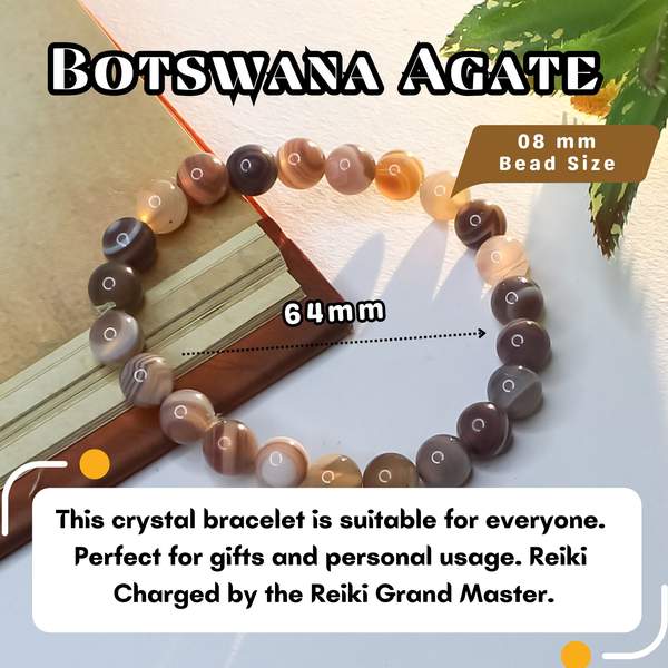 Botswana Agate Healing Bracelet - Stress Relief & Emotional Balance 5
