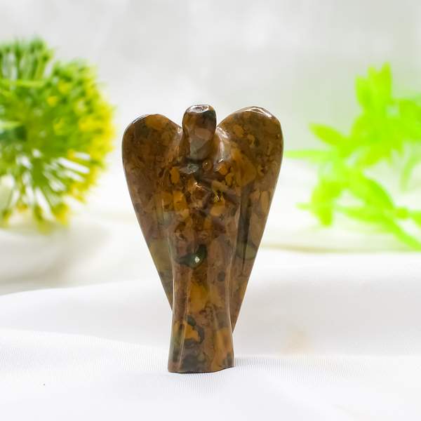 Calligraphy Jasper Crystal Angel for Protection & Inner Peace